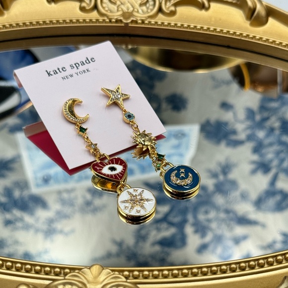 🆕 KATE SPADE 🧿 NWT Like Magic Liner Charm Earrings - Picture 3 of 16
